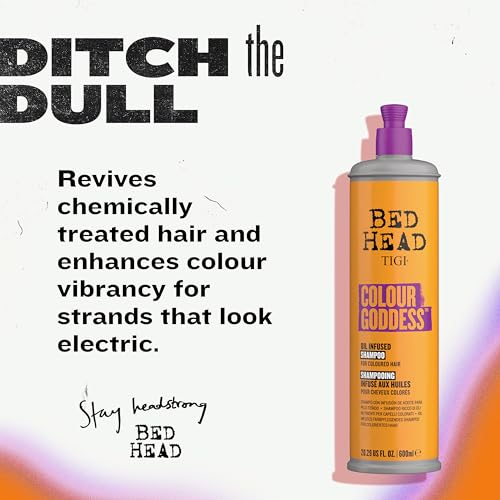 Image of TIGI Bed Head Colour Goddess Oil Infused Shampoo For Coloured Hair, Colour Protection Infused With Coconut And Almond Oil For Soft And Nourished Hair, Repairs And Hydrates Damaged Hair, 600Ml
