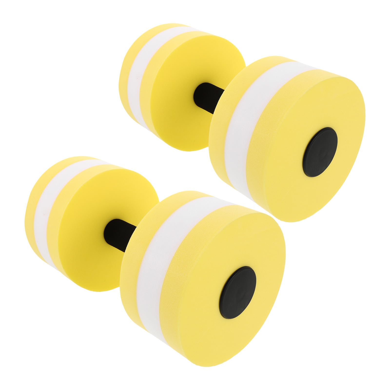 HEALLILY 2pcs Yellow Water Dumbbells for Exercise, Eva Foam Floating Dumbbells Stable Surface, Maintains Buoyancy and Improves Strength, for Swimming Pool Exercise and Water Aerobics