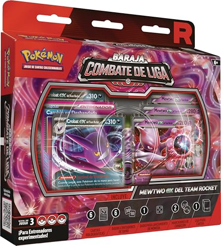 Pokémon: Baraja Combate de Liga de Mewtwo ex del Team Rocket (1 baraja de 60 Cartas Lista para Jugar)