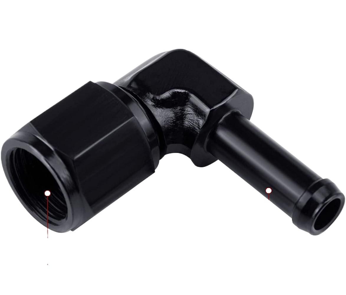 Aluminum AN6 Female to 3/8 Inch Barb and 6AN Female to 5/16 Inch Barb Straight and 90 Degree Fuel Hose Swivel Fitting Adapter(6AN to 5 16)