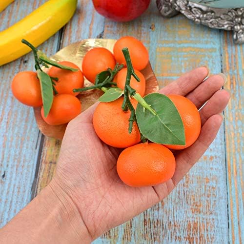 HUIANER 3 PCS Artificial Fruit Mini Tangerine Orange Simulation Fake Lifelike for Home Party Kitchen Festival Decoration