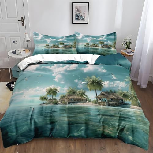 Parure de lit imprimé 2 personnes 220x240 avec housse de couette microfibre - 2