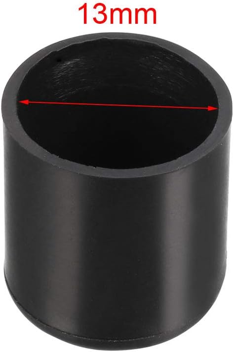 10pcs Furniture Desk Chair Round Rubber Leg Tip Cap 13mm Inner Diameter Black