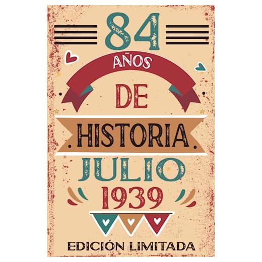 84 Años De Historia Julio 1939: Libro de visitas, cuaderno, 110 páginas de felicitaciones, idea de regalo, regalo Para la esposa, novia, mujer, La madre