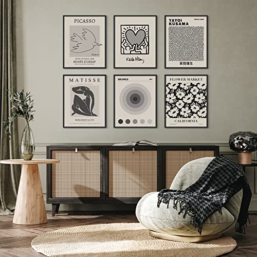 Image of Habseligkeit Gray Master Wall Art Prints, Abstract Matisse Wall Art Exhibition Posters, Vintage Wall Art Prints, Retro Room Decor for Aesthetic Bedroom 11x14inch, Unframed