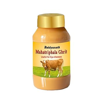 Baidyanath Mahatriphala Ghrita - 100g | Ayurvedic Eye Care Formula with Triphala | Vasak & Nilophar for Overall Eye Health and Wellness - image, photos