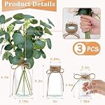 Vintage Glass Vases for Flowers, Set of 3 Clear Vases for Farmhouse Wedding Centerpiece Cylinder Bottle for Reception Table Decor Housewarming Birthday Floral Arrangements (S+M+L) - Image 4