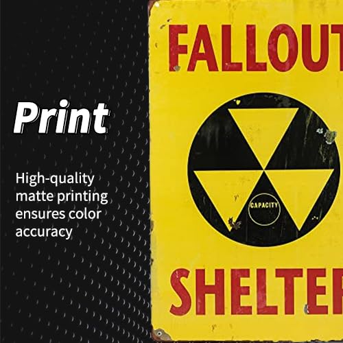 Targa fallout shelter nucleare warn stampa metallo vintage retrò pub bar poster