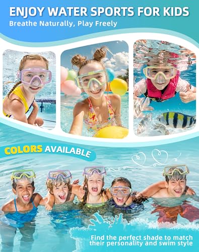 Kids Goggles with Nose Cover,Anti-Fog Swimming Goggles for Kids 6-14 - image 7