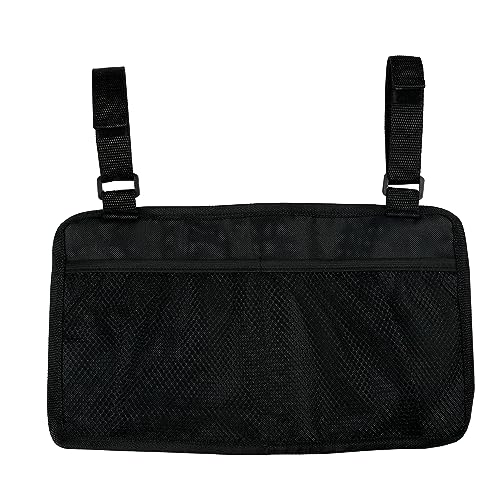 Wheelchair Side Bag,Double-Sided Armrest Pouch with Cup Hold and Reflective Strip, for Most Wheelchairs Walkers or Rollators - Image 4