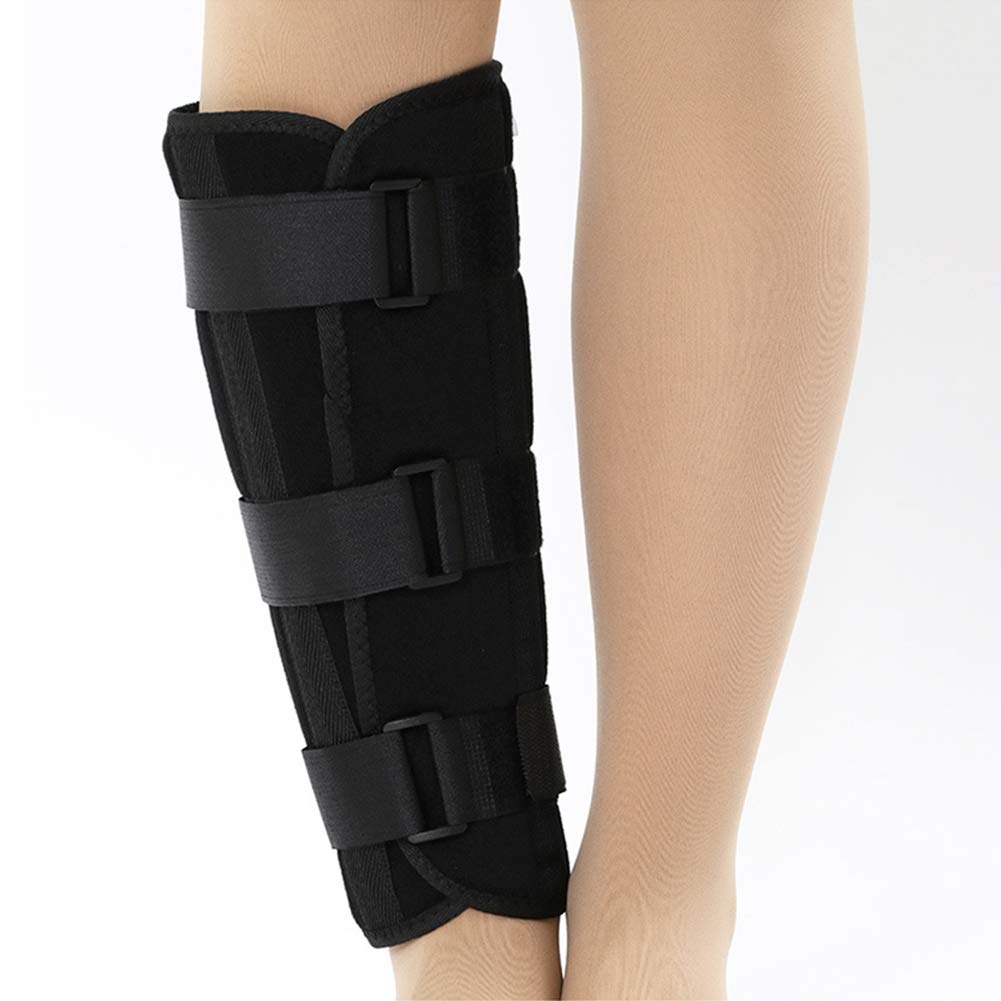 Shank Calf Support Night Splint Support Joint Brace, Tibia and Fibula Fracture Orthosis External Adjustable Fixation Strap Wrap Sleeve Belt Protector,Right-Small,Left-L