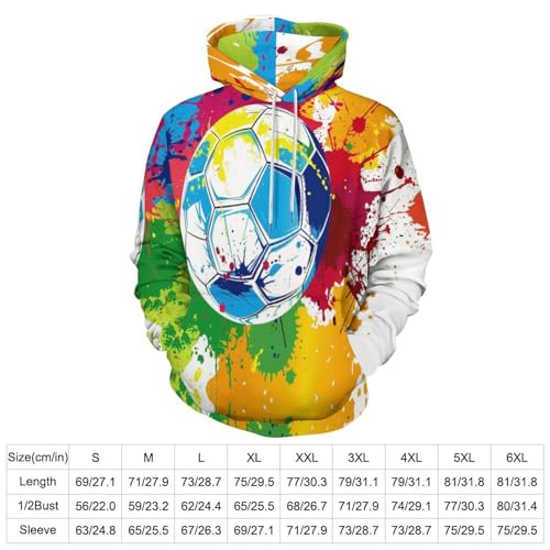 Sweat à capuche pour hommes imprimé football graffiti avec cordon - 3