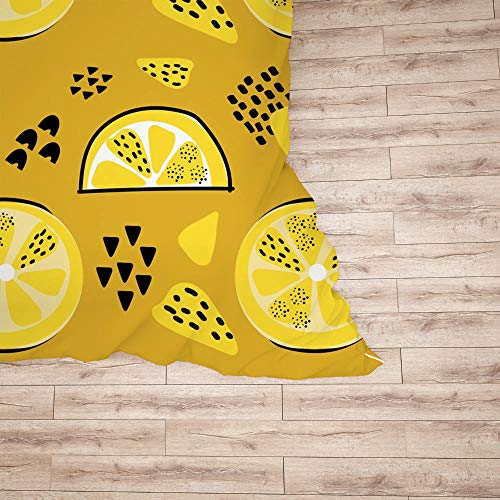 Housse de couette citron jaune avec taie d'oreiller lit double CHEHONG