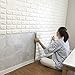 Price comparison product image 3D Brick Wall Stickers Self-Adhesive Panel Decal PE Wallpaper PE Foam Self Adhesive Brick Pattern Soft Pack TV Sofa Background Living Room Bedroom Home Decoration (23.6"x23.6", White 1 Sheets)