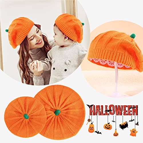 Pumpkin Beret Hat for Baby and Mother Halloween Thanksgiving Hats - image 2