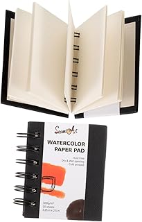 Sewroro 2 Peças Livro De Desenho Desenho Caderno De Desenho Em Aquarela Grafite Papel De Polpa De Madeira Livro De Imagens Aquarela Guache Livro De Desenho Em Aquarela De Estudante Livro