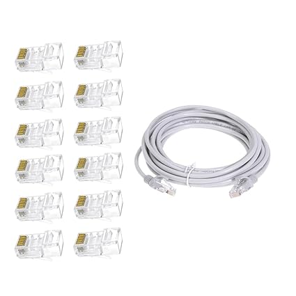 CRAFTS HAVELI Networking Tool Kit Combo RJ 45 Connector 12pc & 2Mtr LAN Patch Cable