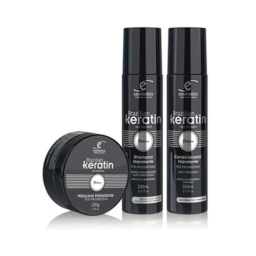 Miniatura 1 de Ecosmetics Champú hidratante Brazilian Keratin Deluxe, acondicionador y máscara, juego de cuidado del cabello en casa
