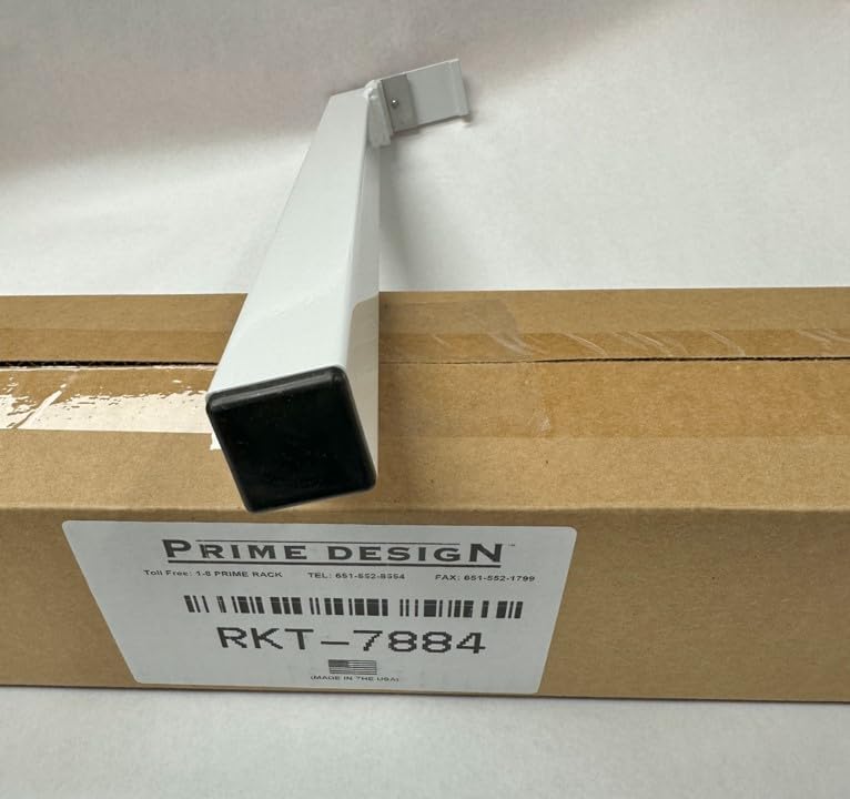 Ladder Rack Double Ladder L-Post, Gen4 Square Cap, 16in Height, White Powder Coated, RKT-7884