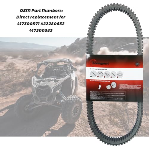 Image of LOONGPART 417300571 Drive Belt Compatible with Ski-Doo 850 E-TEC /900 ACE 2018-2021,Can-Am Ryker /Maverick X3 Turbo RR or Turbo R 422280652