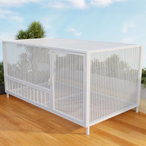 FVTVHEV 鶏 ケージ 鶏舎 チキンケージ 幅100/150cm 高密度フェンス 天窓とドアロック付き 通気性良好 鶏小屋 小動物 飼育小屋 組み立て簡単 家禽用 庭用 農場用 うさぎ チキンラン アヒル(白,100cm)