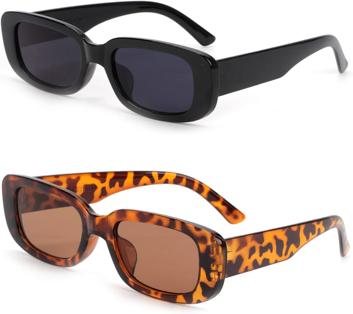 Retro Rectangle Sunglasses - 90s Small Square Frame Sun Glasses With UV400 Protection