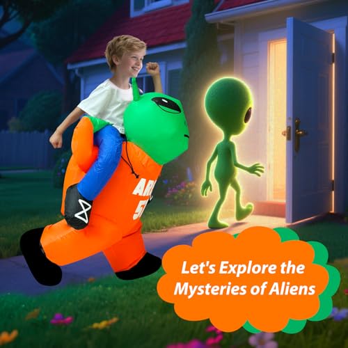 Camlinbo Inflatable Kids Halloween Costume Blow Up Ride on Alien Costumes for Halloween Alien Theme Boy Girls Cosplay Party by Camlinbo - Image 2