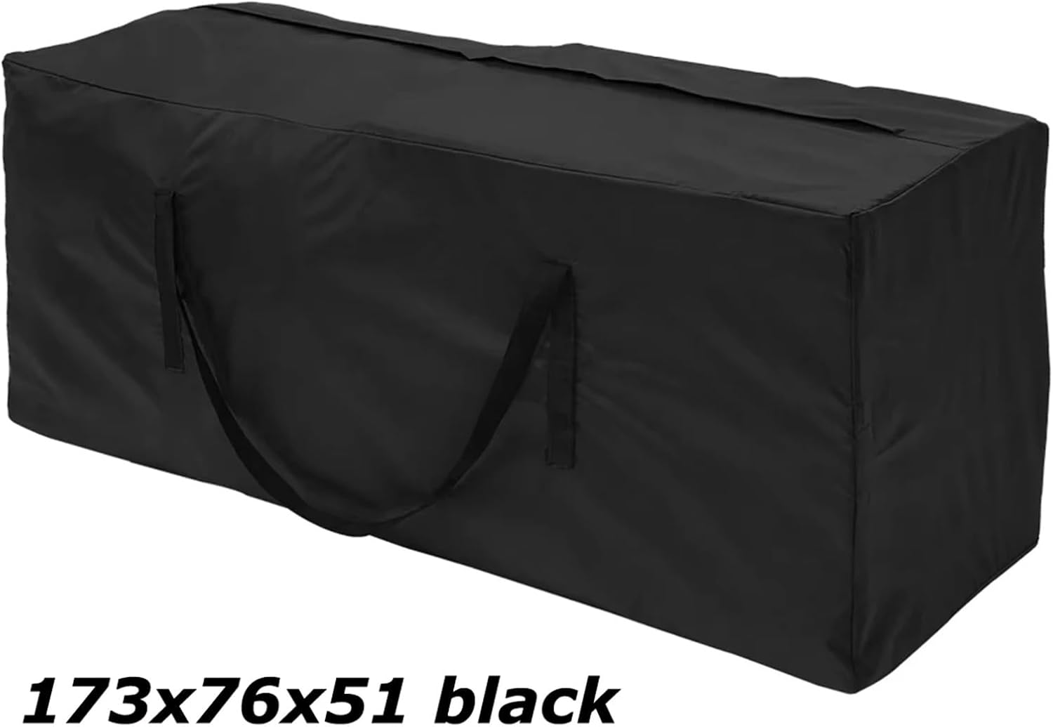 Furniture Cushion Storage Bag Garden Furniture Cushion Storage Bag Waterproof Rectangle Outdoor Protective Cover(173x76x51cm Black)