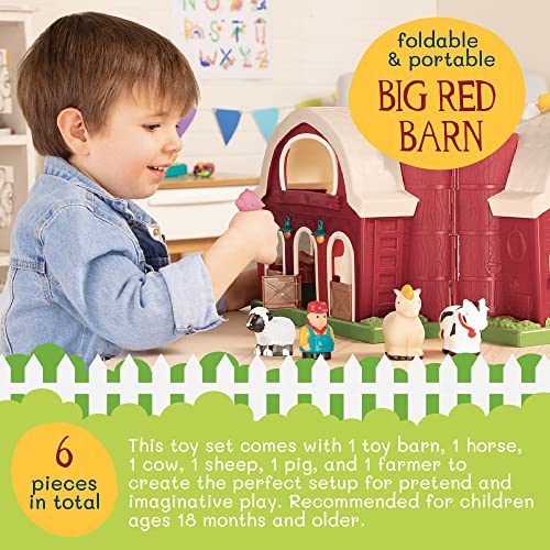 Battat Big Red Barn, Animal Farm Playset - Learning Toy For Toddlers, 18M Plus, 13.5" X 9" X 12" #TOP1