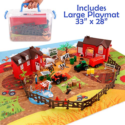 Liberty Imports Ultimate Ranch Farming Toy Kids Country Playset With Animals, Farmhouse, Tractors, Figures, Playmat And Accessories (48 Pieces) #TOP5