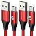 Produktbild Syncwire USB-C auf USB 3.0 Kabel, [2 Stück] 1.8 Meter Typ-C Nylon geflochtenes Kabel für schnelles Aufladen, für Samsung Galaxy S20 Plus/S10/A51/S8,Huawei P30/P20/P10,Moto/Xiami/OnePlus, Rot