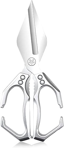 Tijeras de cocina multiusos, tijeras de cocina multifuncionales de alta resistencia, aptas para lavavajillas, acero inoxidable, tijeras de cocina