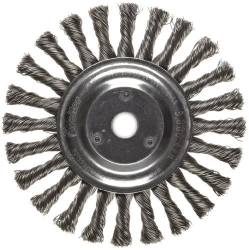 Weiler 08565 6" Cable Twist Knot Wire Wheel, .023" Steel Fill, 5/8"-1/2" Arbor Hole, Made in the USA