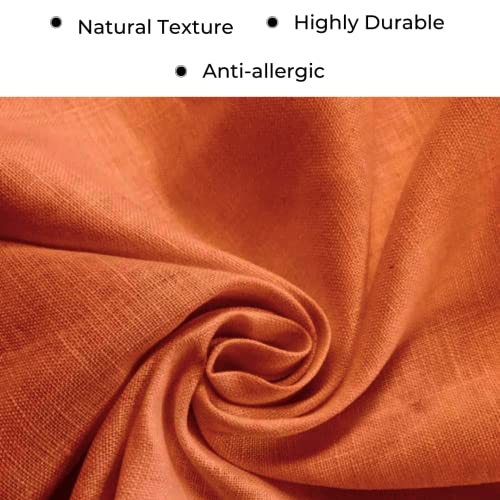 D'moksha Cloth Napkins 18 X 18 Inch, Set Of 4, Rust- 100% European Flax Linen Hemmed Dinner Napkins/Dining Table Napkin- Event, Party, Great Gift #TOP1