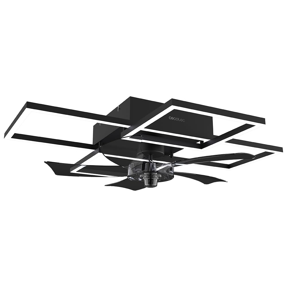 Cecotec Ventilador de Techo con Luz EnergySilence LampAero 690 FlowLight. 20W, Motor DC, Luz LED de 45W, 5 Aspas de 17", Mando, 3 Velocidades, 3 Tonos de Luz, Temporizador, Modo Winter/Summer