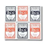 KaminoKa コート紙トランプ 滑らかな手触り ポーカー ババ抜き マジック (赤青混在 モザイク柄 6個セット)