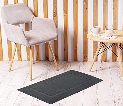 Utopia Towels Cotton Banded Rug Bath Mats, [Not a Bathroom Rug] 21x34 Inches, 100% Ring Spun Cotton - Highly Absorbent and Machine Washable Shower Bathroom Floor Towel, Grey, 32 Pack