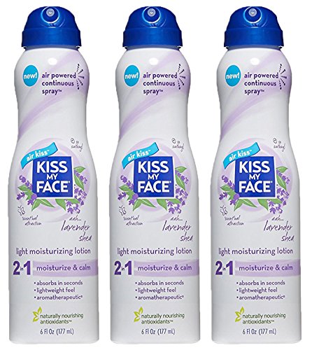 Kiss My Face Spray Lotion, Lavender and Shea Butter Light Moisturizer, 6 ounce