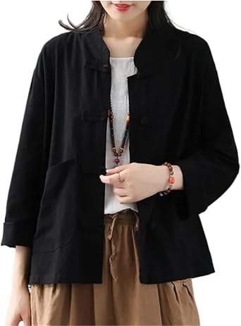 LIXINGHEITANG Women Chinese Style Coat Chi Kung Fu Suit Retro Qipao Cardigan Jackets Tops Oriental Clothing Shirt Blouse