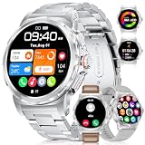 LIGE Smartwatch Uomo Militare con Chiamate Bluetooth, 1.43" AMOLED, Argento