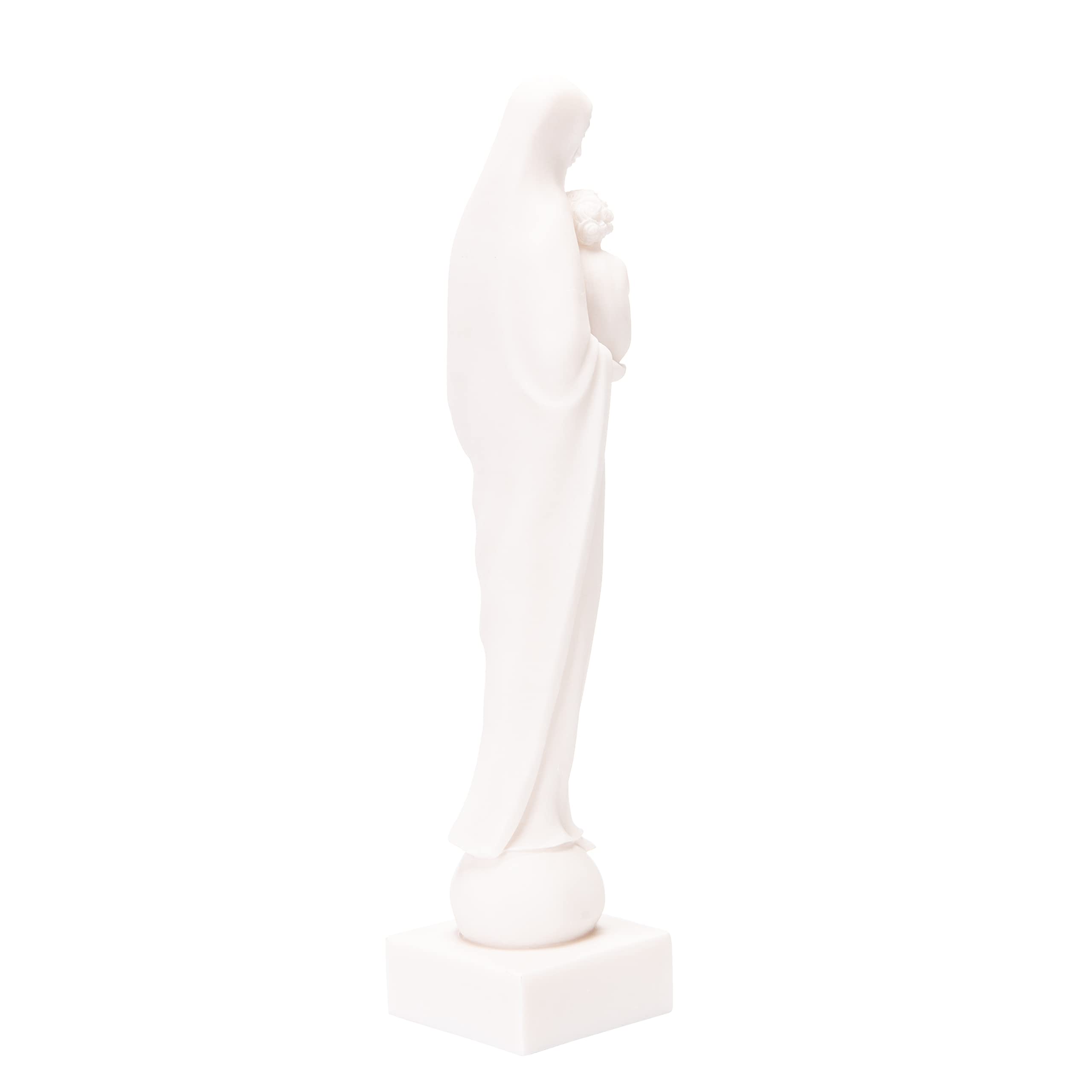 Statue Sacré Coeur de Marie en Albâtre Peinte Main - 24 cm | La