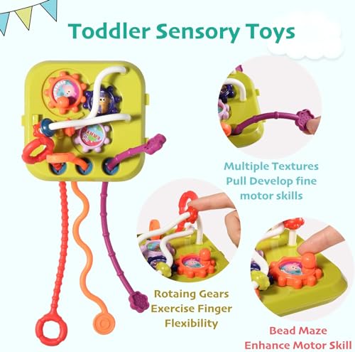 Image of Montessori 7-in-1 Developmental Learning Activity Cube for 1 Year Old Girls Boys, Baby Sorter Toy, Birthday Gifts, 6-12-18 Months