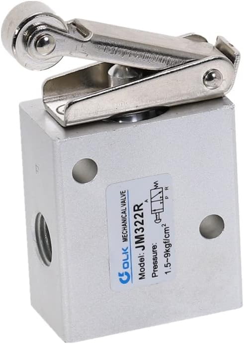 Air Valve,Toggle Switch, 1 Piece Pneumatic Switchs JM322R 2 Position 3 Way Female Thread 1/4"" 12mm Roller Lever Mechanical Valves