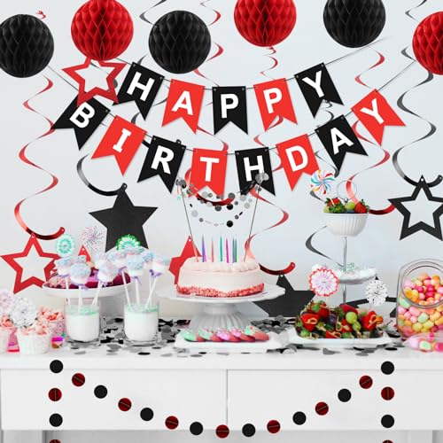 Image of meowtastic Birthday Decorations Happy Birthday Banner with Honeycomb Balls
