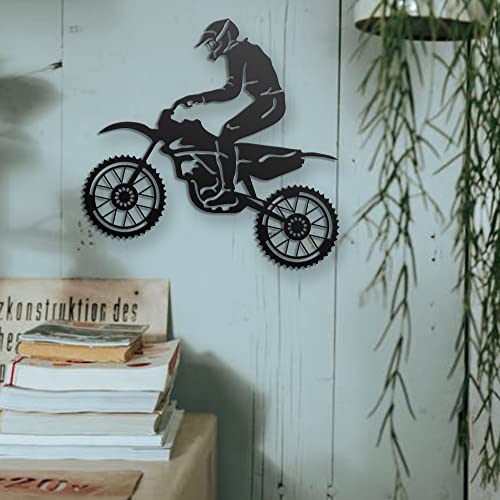 Image of Generic METSY Wall Decor(Dirt Bike Rider) Metal Art, 1.2mm Metal Sheet, Laser Cut, Premium Finish, Scratch & Rust Resistant, 45x43cm, Multiple Rooms