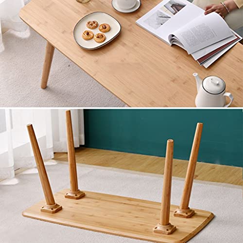 Table basse de salon rectangulaire en bois de bambou massif