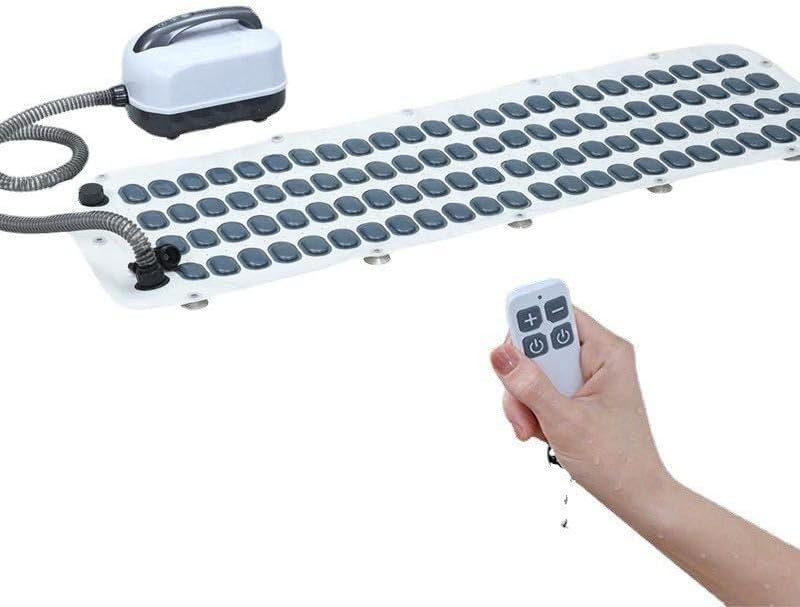 Portable Spa Bubble Bath Massager Waterproof Non Slip Mat Electric Bathtub Bubble Massage Pad with Electric Pump and Adjustable Bubble Settings Includes Remote Control.