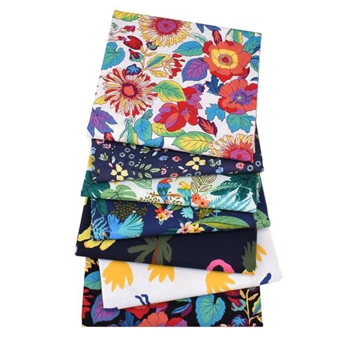 Cuadrados de de algodón: suave de calidad para coser, piezas de, material para, estampado de plantas de la selva tropical, para manualidades | Cuadrados de algodó