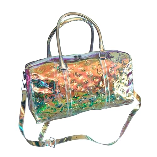 AROKH Duffel Bag, Holographic PVC Travel Beach Gym Handbag, Waterproof, Spacious Main Compartment, Adjustable Shoulder Strap, 35L, Women