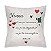 ZCHXD Federa per Cuscino 45x45-Nonna è un Po'mamma, un Po'insegnante-Decorativo Biancheria Copricuscino per Casa Divano Camera da Letto-Idea Regalo per Qualcuno Speciale